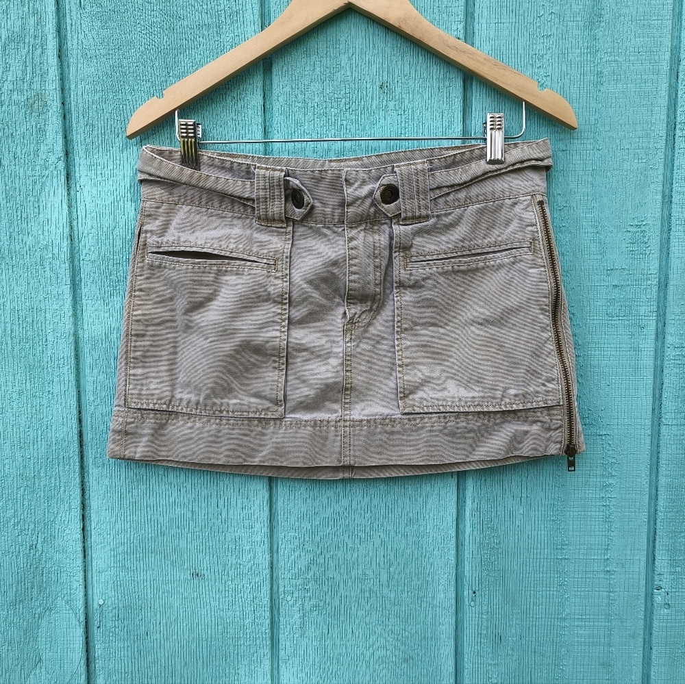 y2k American Eagle Cotton Cargo Grunge Utility Mini Skirt sz 4/6 Sage Indie